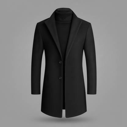 Men's Long Overcoat | Notched Lapel Stylish Design