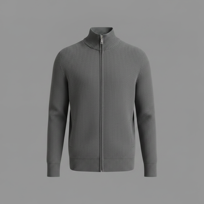 Men's Slim Fit Zip Cardigan | Stylish Ribbed Knit