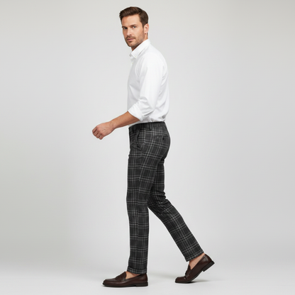 Sasha Checked Chino Pants | Men's Casual Trousers
