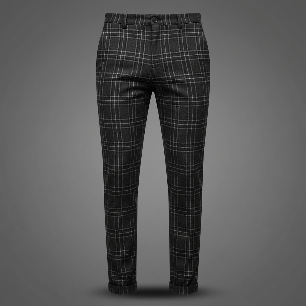 Sasha Checked Chino Pants | Men's Casual Trousers