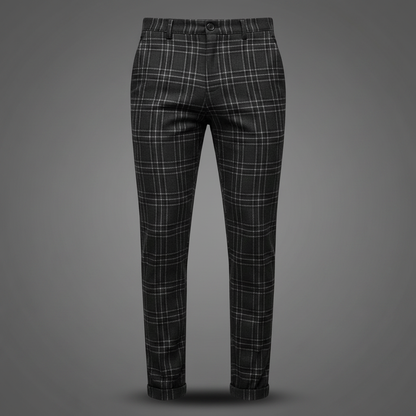 Sasha Checked Chino Pants | Men's Casual Trousers