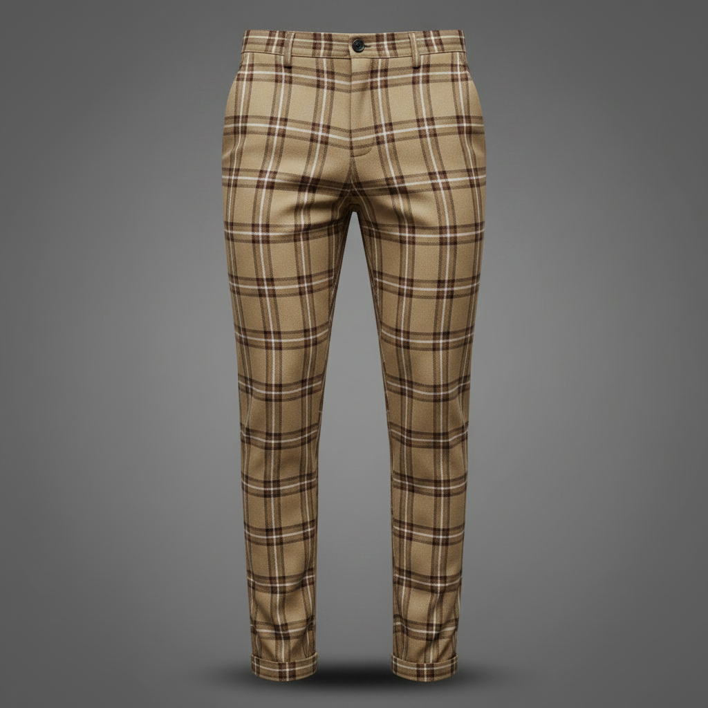 Sasha Checked Chino Pants | Men's Casual Trousers