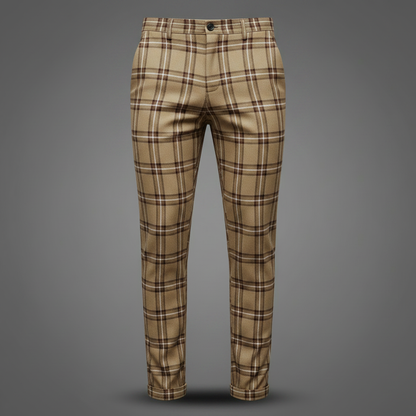 Sasha Checked Chino Pants | Men's Casual Trousers