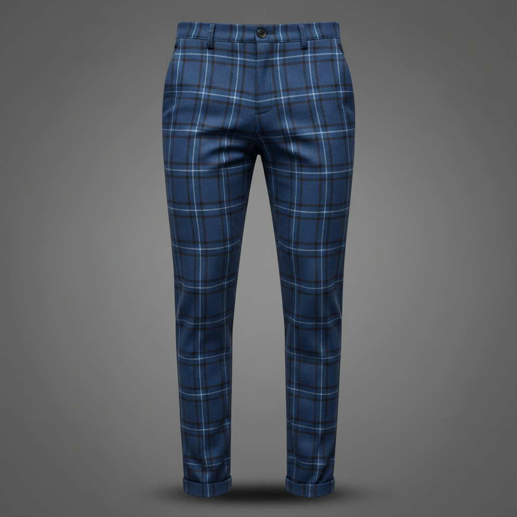 Sasha Checked Chino Pants | Men's Casual Trousers