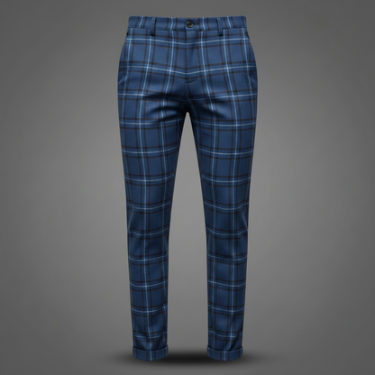 Sasha Checked Chino Pants | Men's Casual Trousers