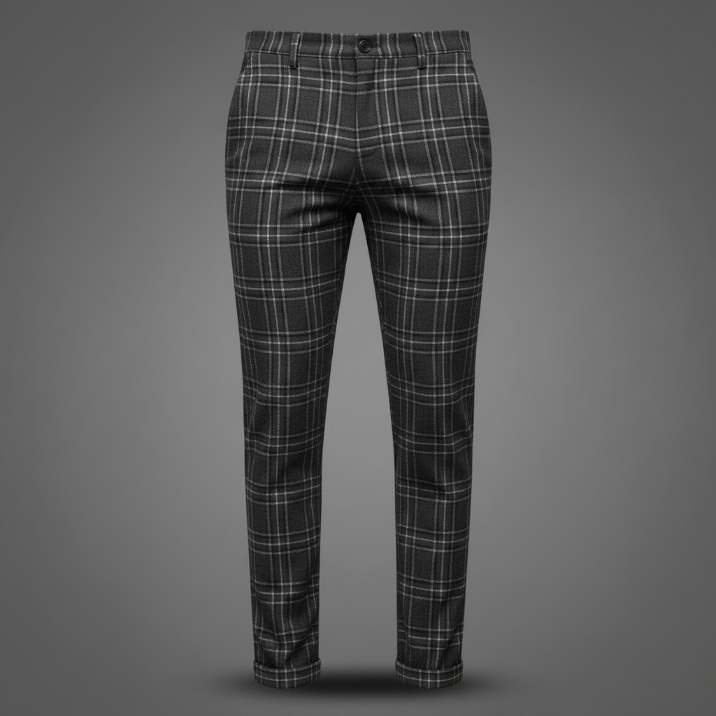 Sasha Checked Chino Pants | Men's Casual Trousers